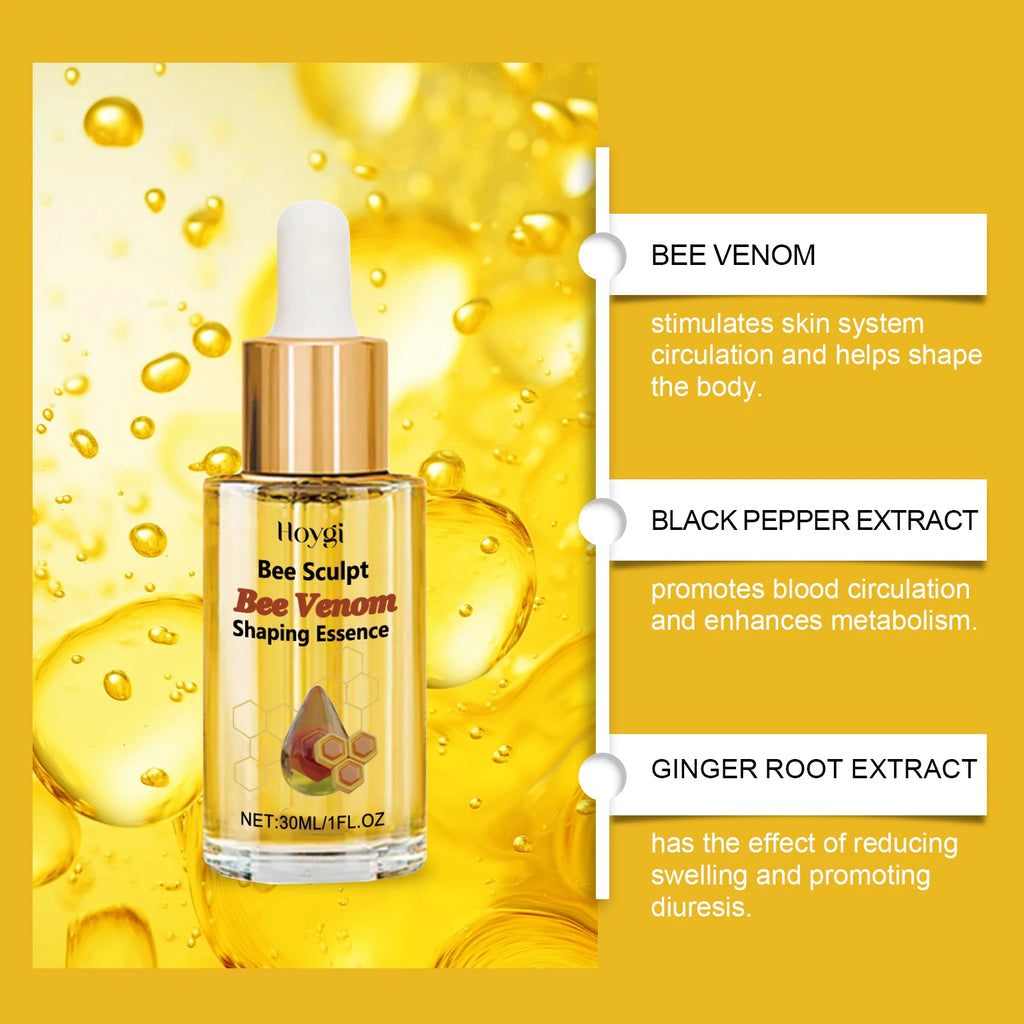 Bee Venom Shaping Oil Firming Lifting Body Skin Anti Cellulite Fat Burning Weight Loss Improve Sagging Thin Leg Massage Oil Oasis Select