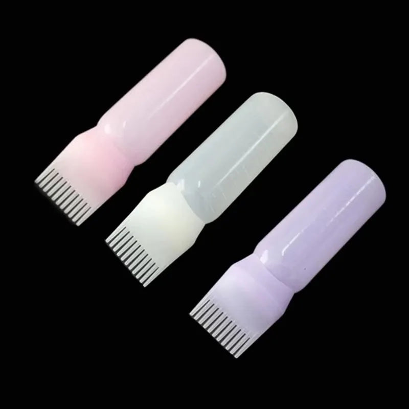 1/2/4pcs Hair Dye Refillable Bottle Comb Professional Salon Hair Oil Applicator Bottles Plastic Dispensing Hairdressing Styling Oasis Select 3pcs mix