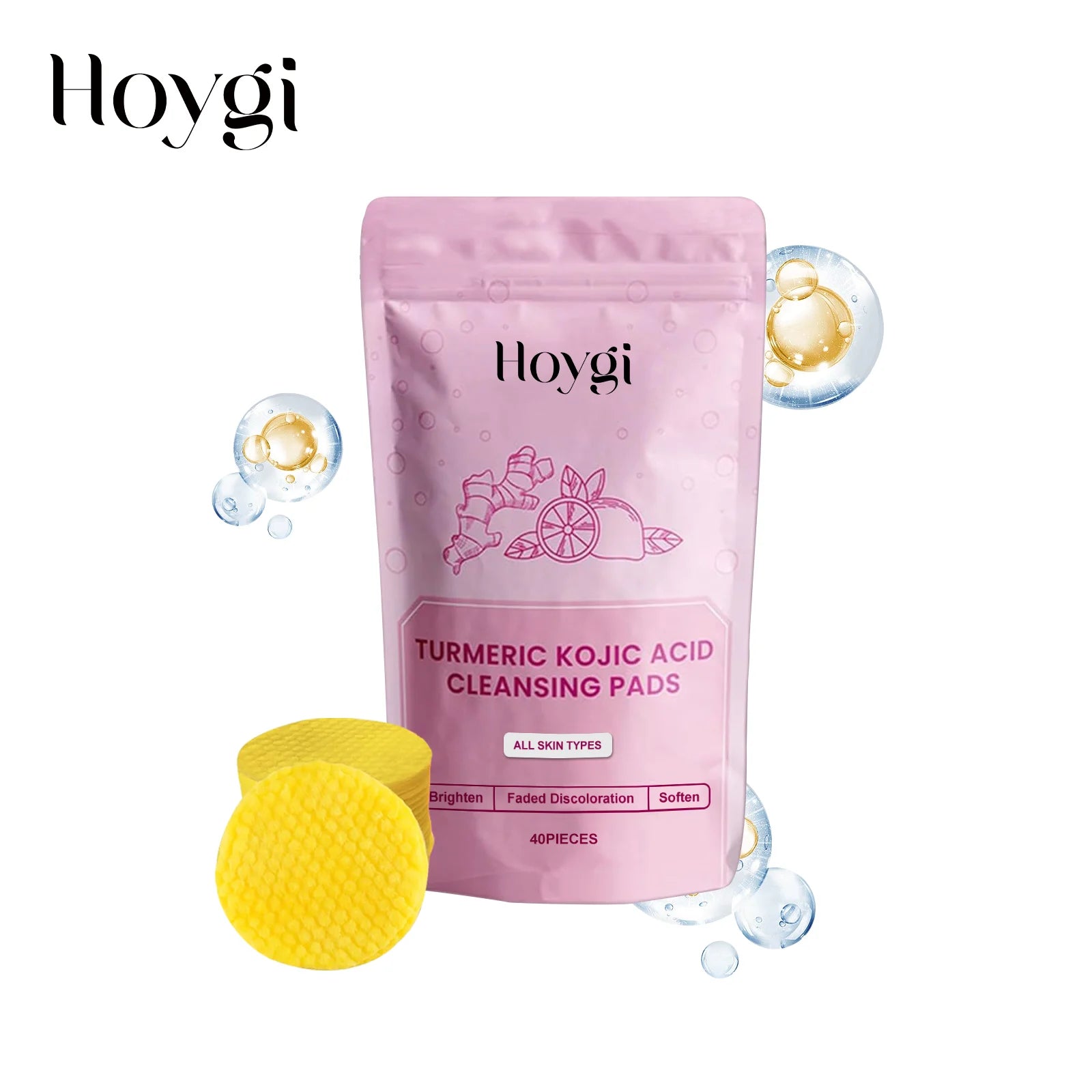 Turmeric Kojic Acid Cleansing Pads – Brighten, Exfoliate & Clear Pores