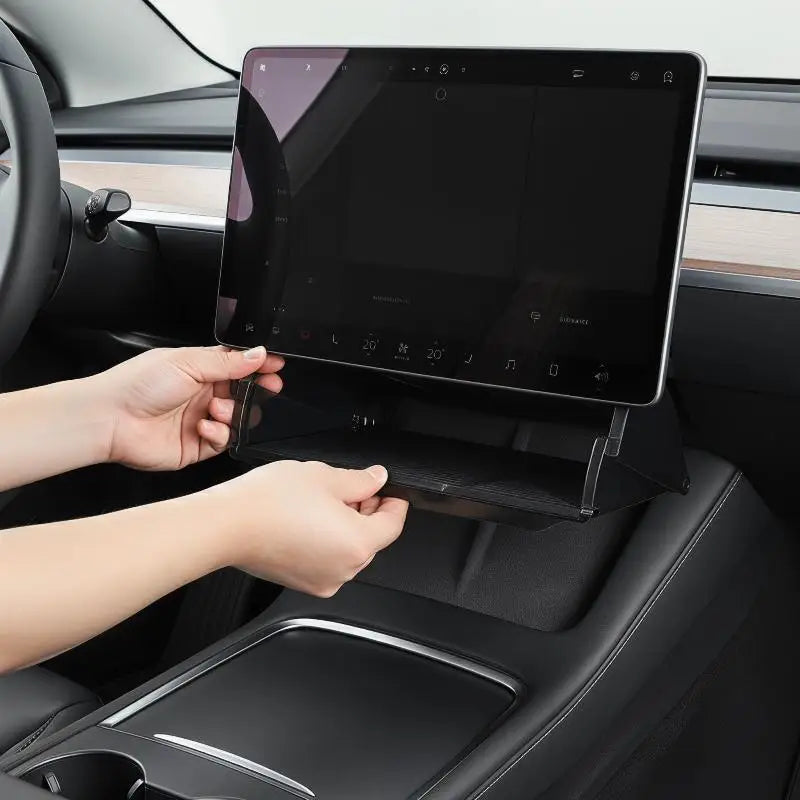 For Model Y/3 Highland Model Y Juniper Hidden Storage Box Organizer Tray Under Central Control Screen Box Car Accessories Oasis Select