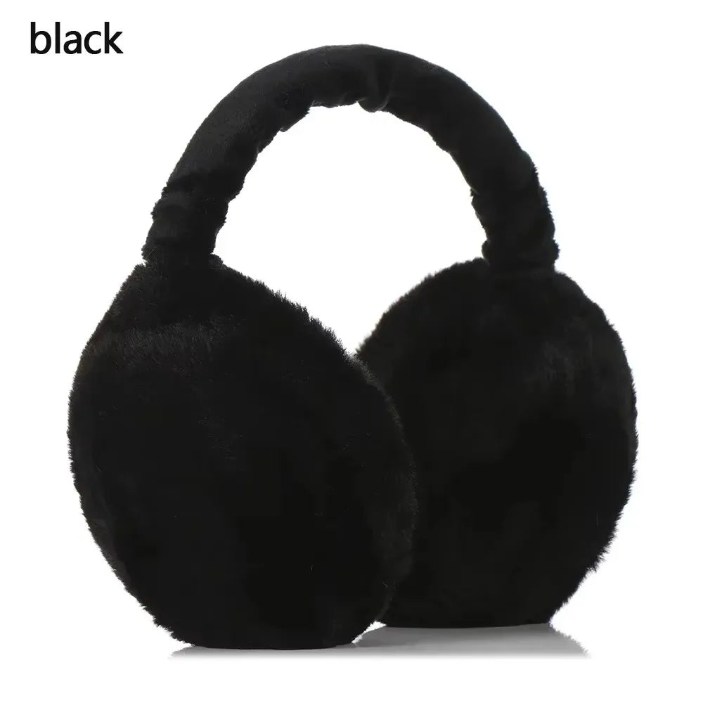 1/2/4pcs Outdoor cold protection earmuffs ear cover soft plush ear warmer winter warm for women men fashion solid color earflap Oasis Select 1pcs-black