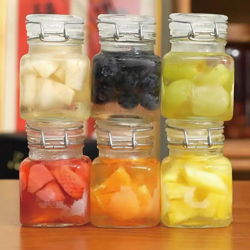 50/100ml Glass Bottle Sealed Jar For Kitchen Food Pickle Fruit Canned Transparent Big Mouth Jam Bottle Storage Jar Household Oasis Select