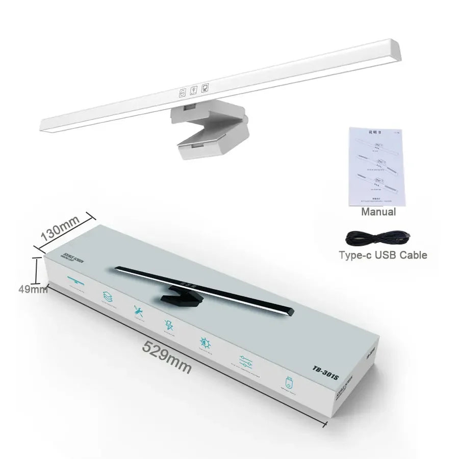 50cm Monitor Light Bar – USB LED Lamp, 3 Colors & Dimmable Monitor Light Bar Oasis Select White