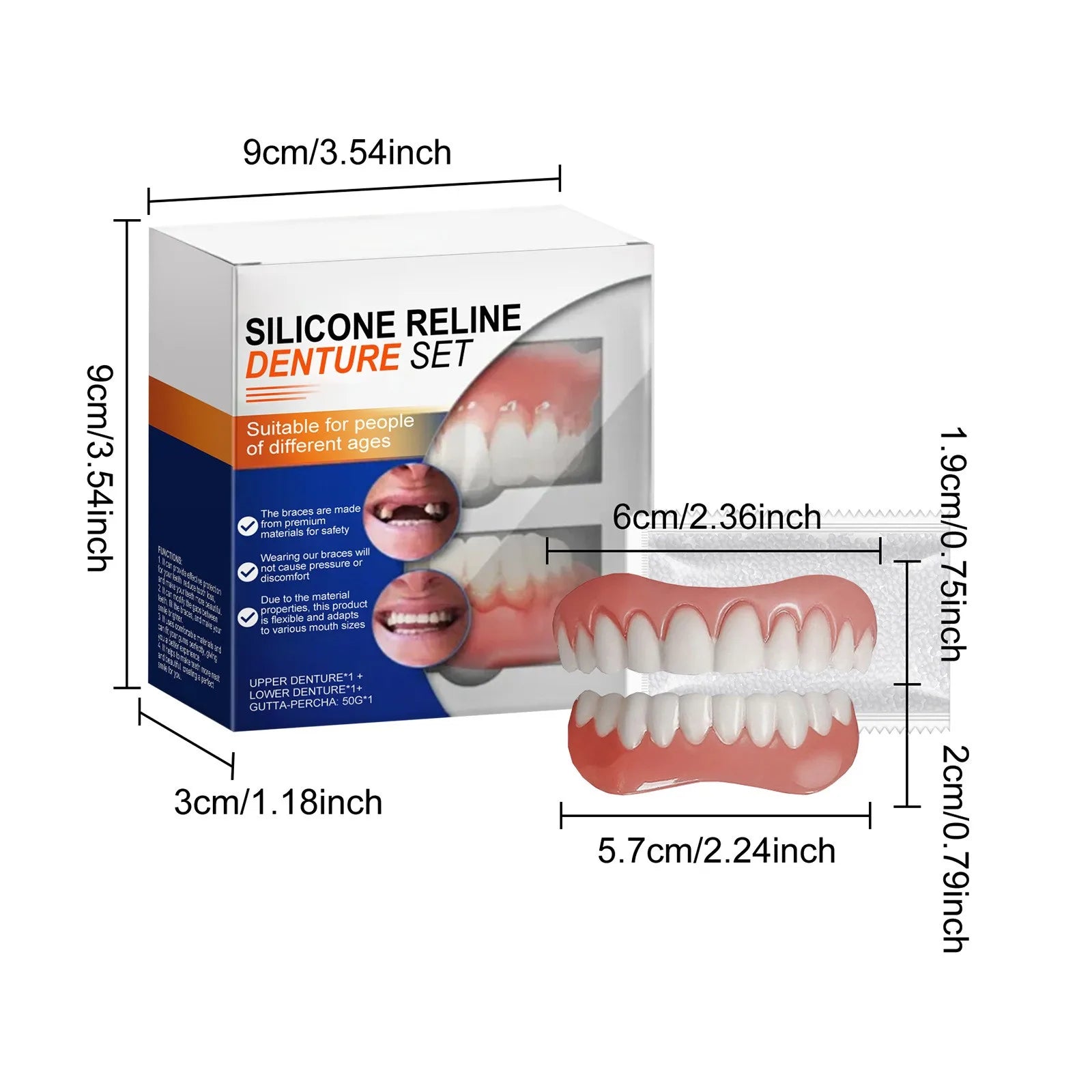 New Denture Silicone Kit Denture Silicone Liners Soft Denture Kit Soft Denture Kit Teeth Upper And Lower Set Easy Use Oasis Select