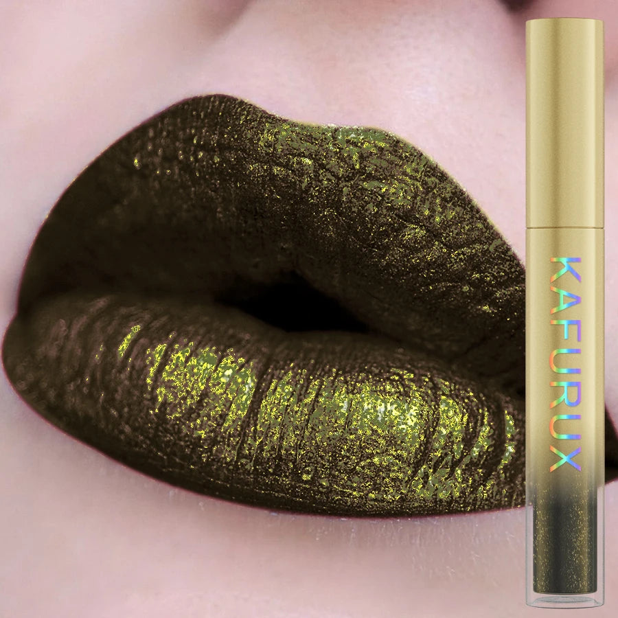 KAFURUX Glitter Lip Gloss – 14 Shades, Metallic & Waterproof