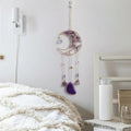 Sun Catcher Decorative Rainbow Natural Wind Chime Room Balcony Sunlight Capture Dream Catcher Crushed Stone Pendant Gift Oasis Select purple
