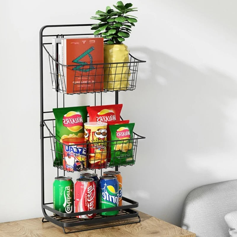 Kitchen shelves, multi-layer floor-to-ceiling household fruit and vegetable baskets, snacks, toys, storage artifacts Oasis Select
