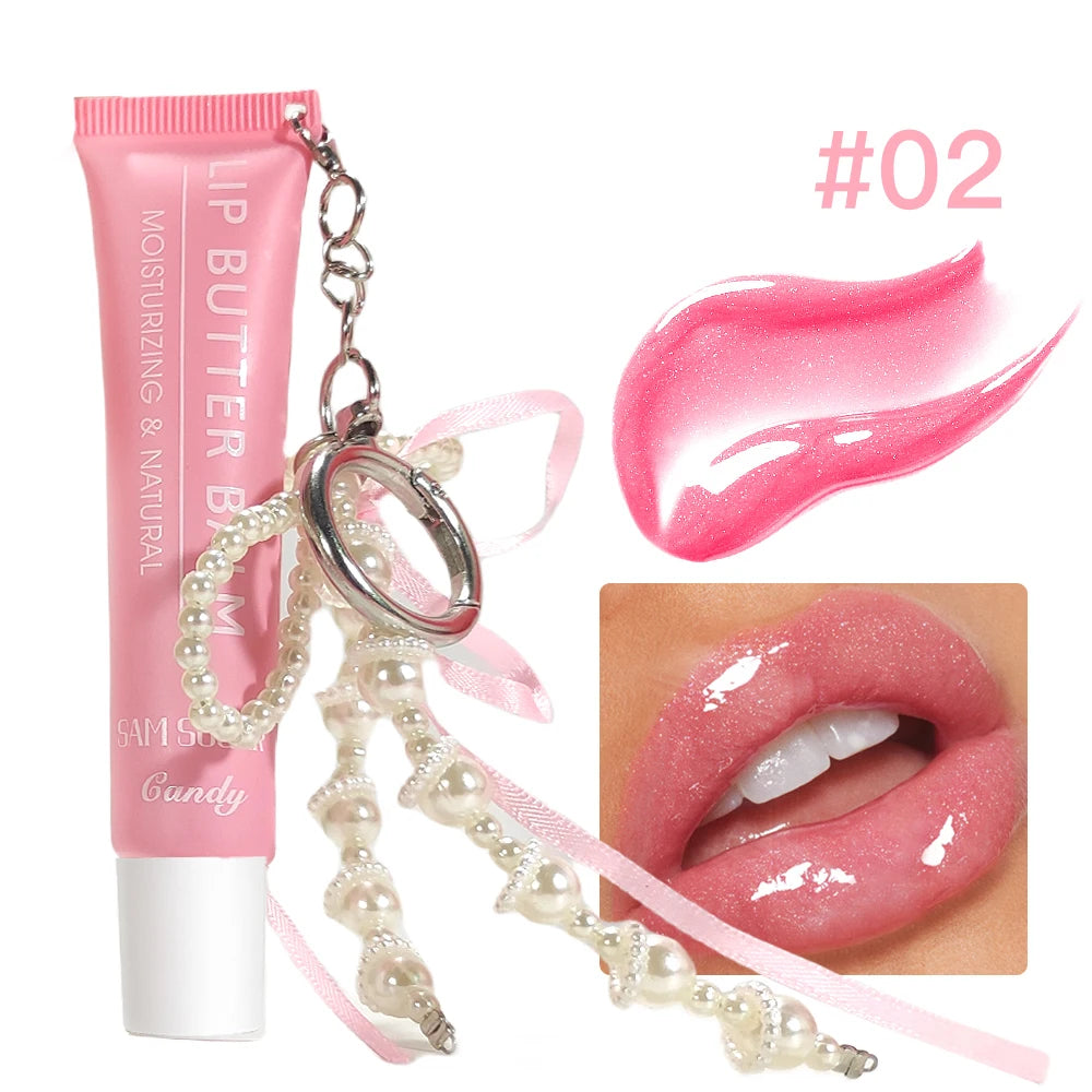 SAM SUGAR Pearl Chain Lip Butter Balm Mirror Gloss | 5 Shades