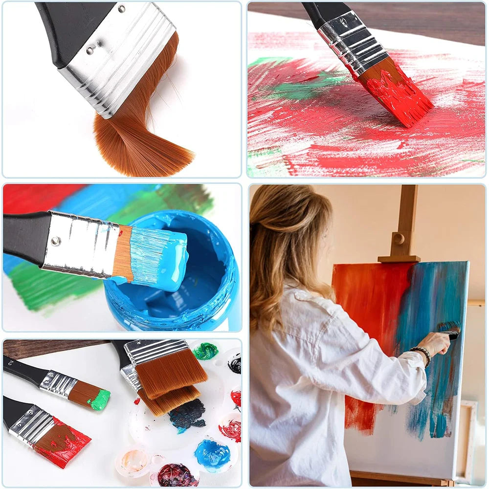 Professional Flat Wide Paint Brush , Smooth Paint Application for Walls, Furniture & Crafts, Durable Wooden Handle, Anti-Shed De Oasis Select