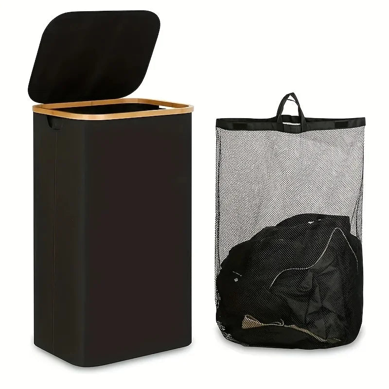 Foldable laundry basket with lid, household large-capacity laundry storage basket, bathroom clothes storage hamper Oasis Select BYZYL-heise