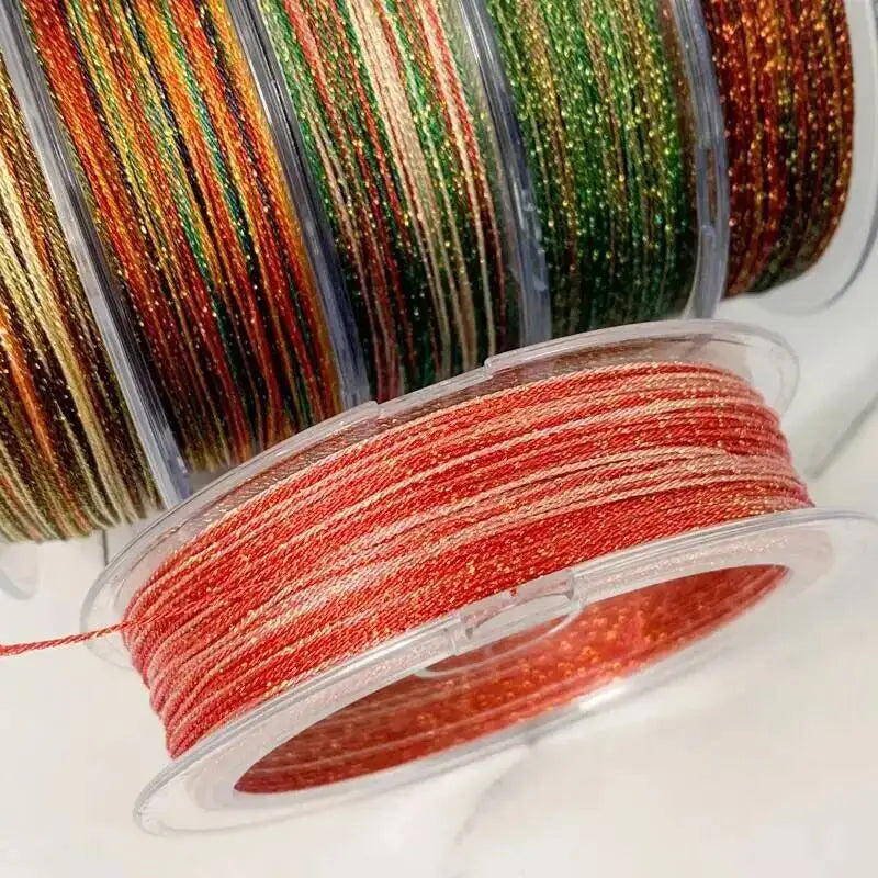 0.4MM Segment Dyed Starry Sky Thread 6-Strand Gradient Woven Rope DIY Bracelet Necklace Woven Iridescent Color Thread Oasis Select