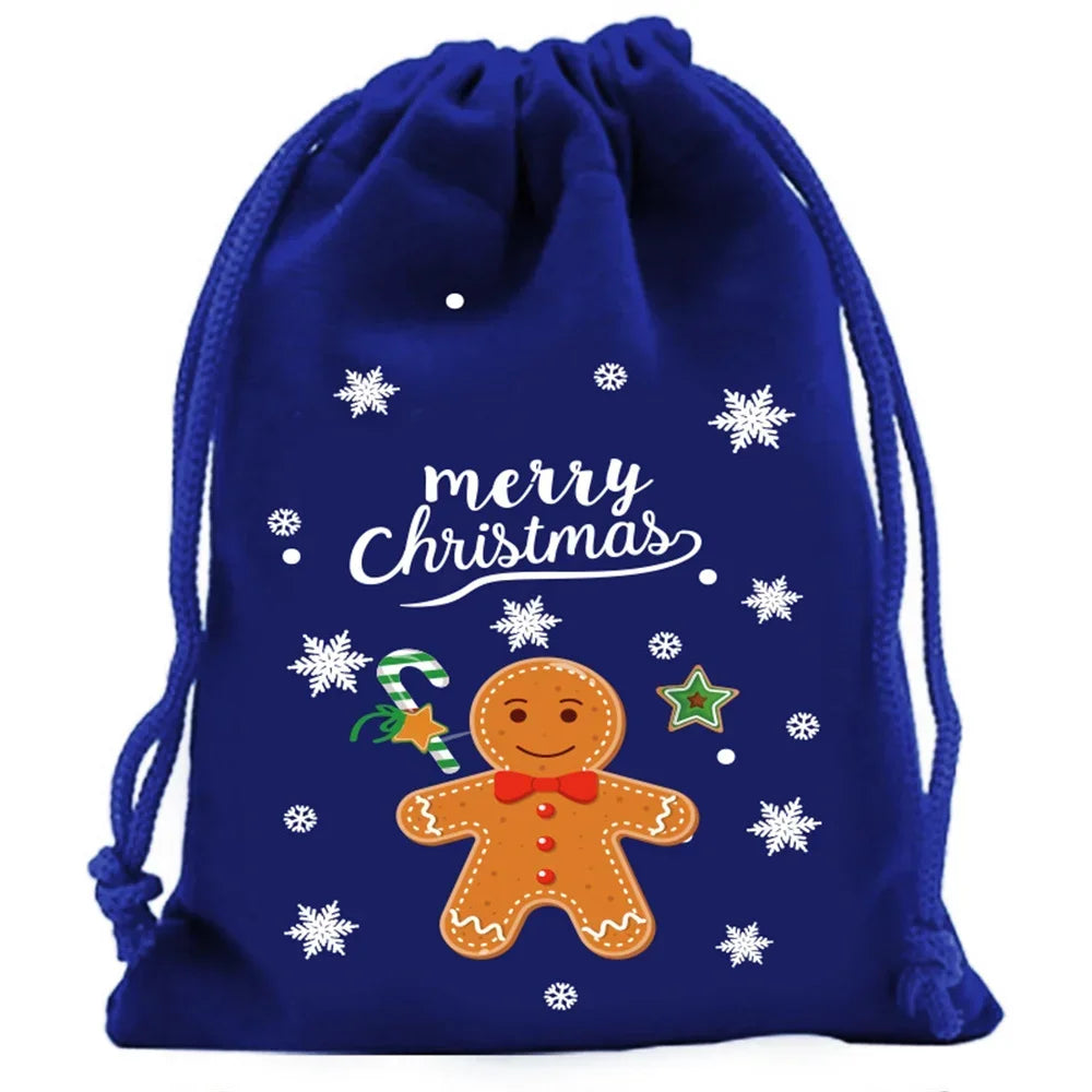 Christmas Velvet Drawstring Gift Bags | Candy & Jewelry Pouches