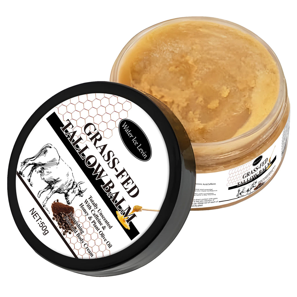 Grass-Fed Tallow Balm – Bee Venom & Caffeine Moisturizer Tallow Moisturizer Balm Oasis Select black 50g