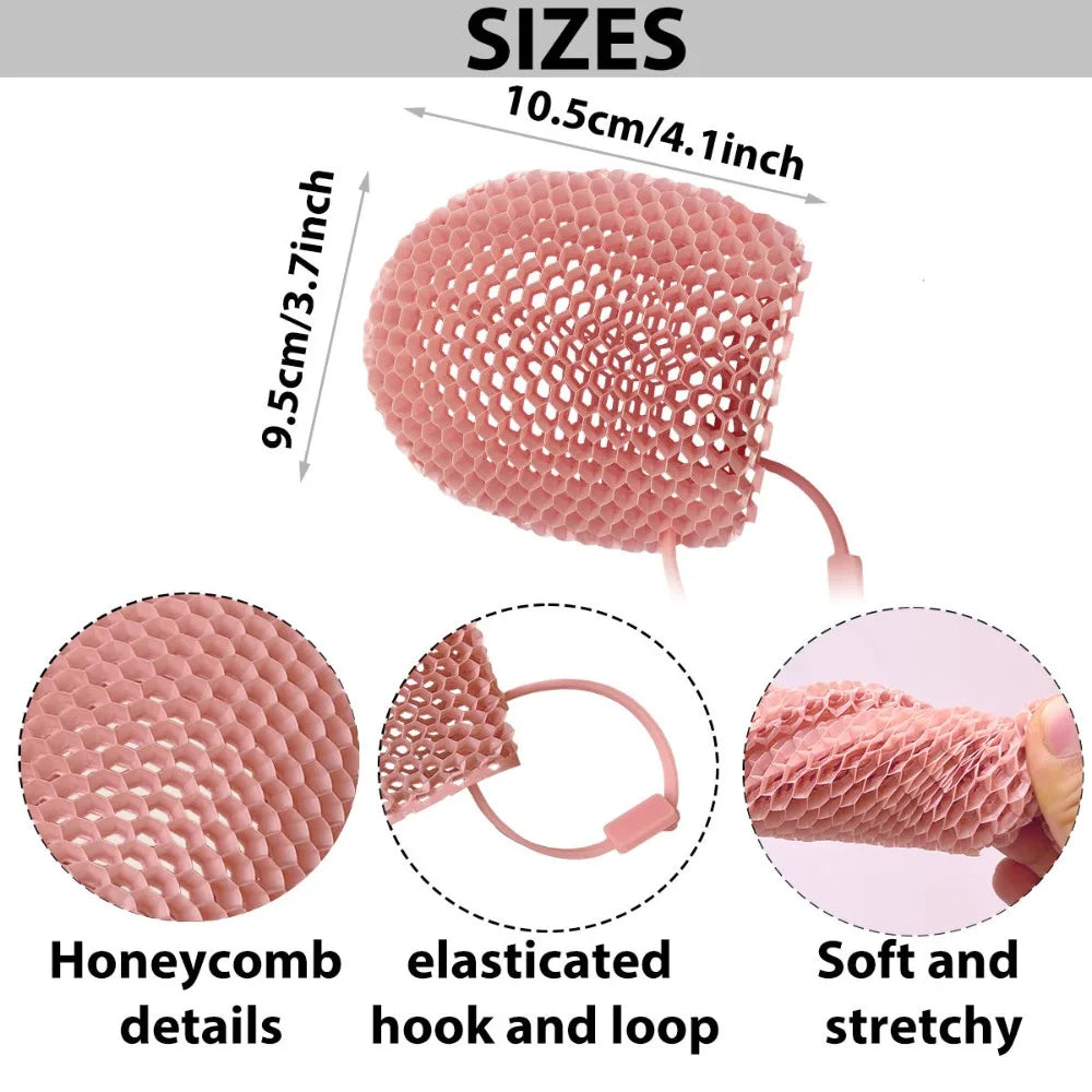 Reusable Easy Clean Honeycomb Exfoliating Shower Finger Caps Body Scrub Cleansing Bath Mitt Breathable Odorless Skin Care Tool Oasis Select