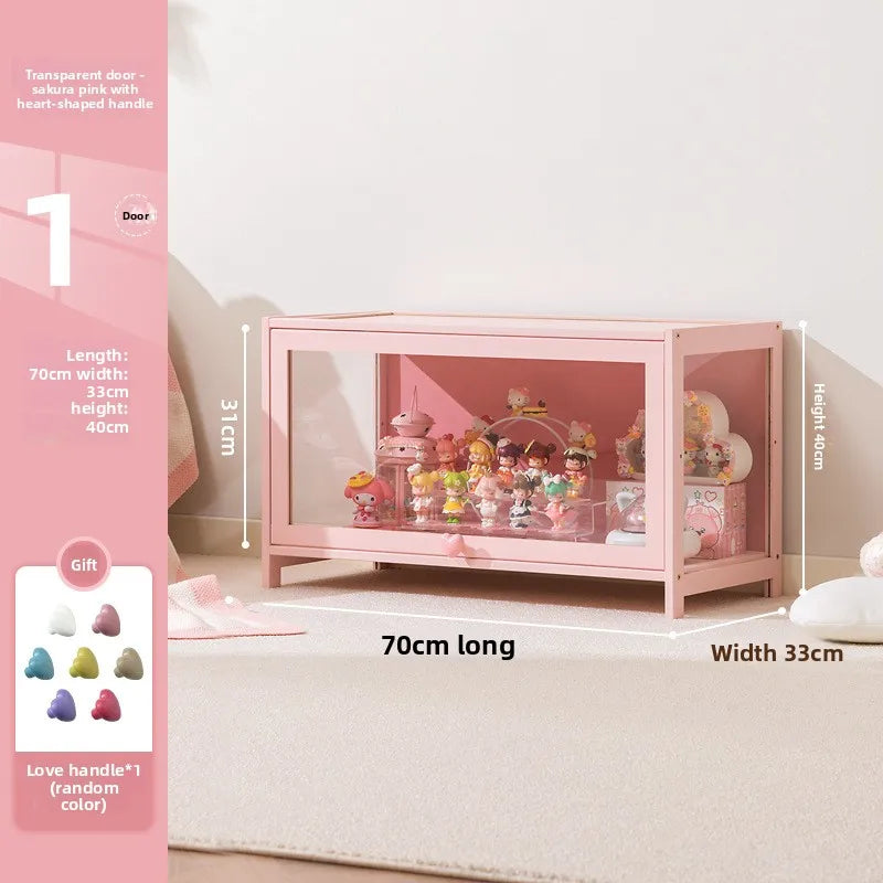 Display cabinet Household blind box ornament Pain cabinet decoration Dust-proof glass display stand Living room model cabinet Oasis Select One door is 70 long