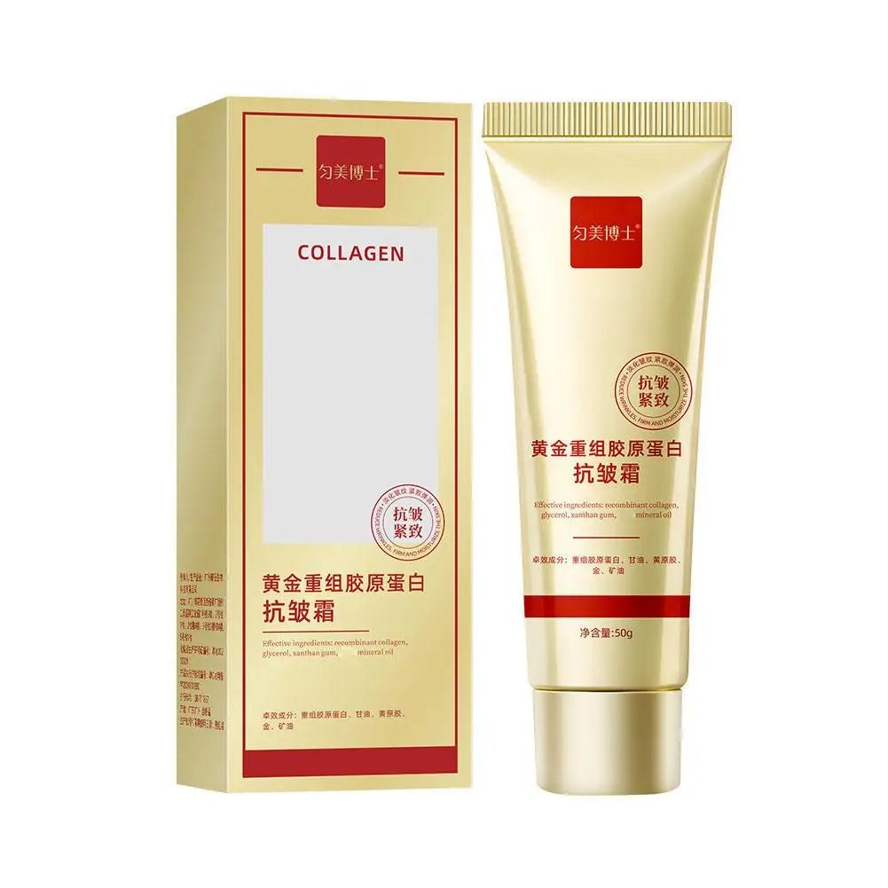 1/2PCS Golden Collagen Anti Wrinkle Cream-Skin Tightening & Wrinkle Care, Lasting Moisturizing Firm Glowing For All Skin Type Oasis Select 50g X1