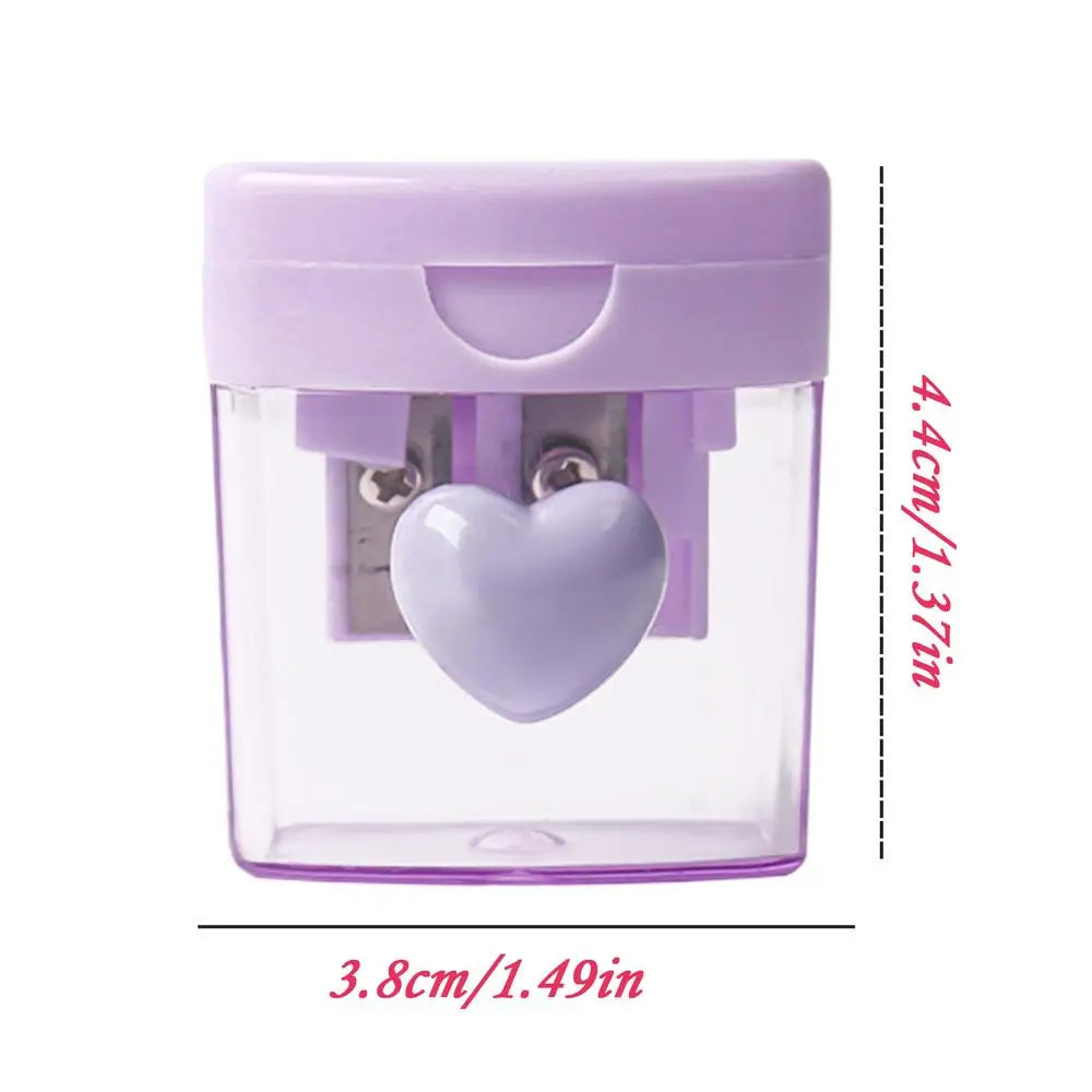 Pencil Sharpener for Kids Handheld Double Hole Colored Accessories Eyeliner Pencil Sharpener for Kids Classroom Art Creation Oasis Select Purple
