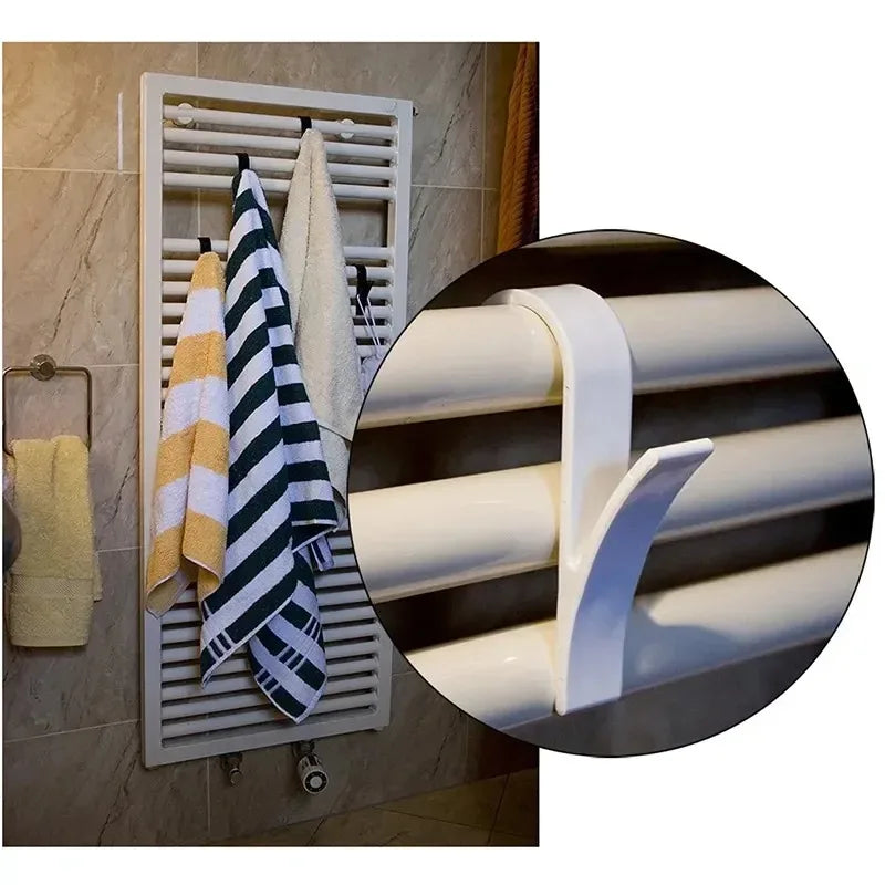 Kitchen Bathroom Hanger Clips Storage Racks White Clear Hanger Heated Towel Radiator Rail Clothes Scarf Hanger Hooks Holder Oasis Select