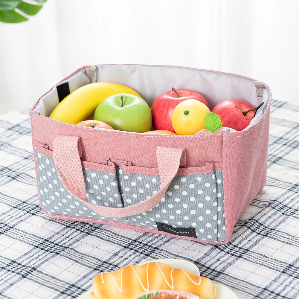 Pink Canvas Handheld Mommy Bag – Large Capacity & Partitions
