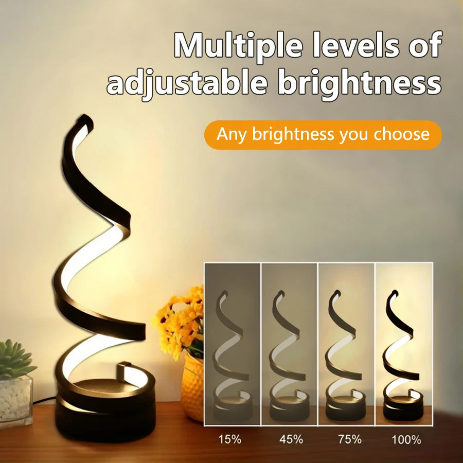 GGBEE Spiral USB LED Desk Lamp – 3 Color Dimmable Light LED Table Lamp Oasis Select