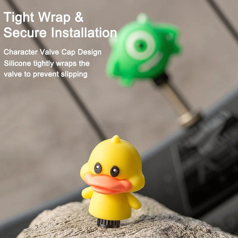 Tire Valve Cap Cartoon Universal Wheel Dust Cover Cute Air Stem Caps For MTB Mountain Bike Motorbike Accessories 1 Pcs Oasis Select