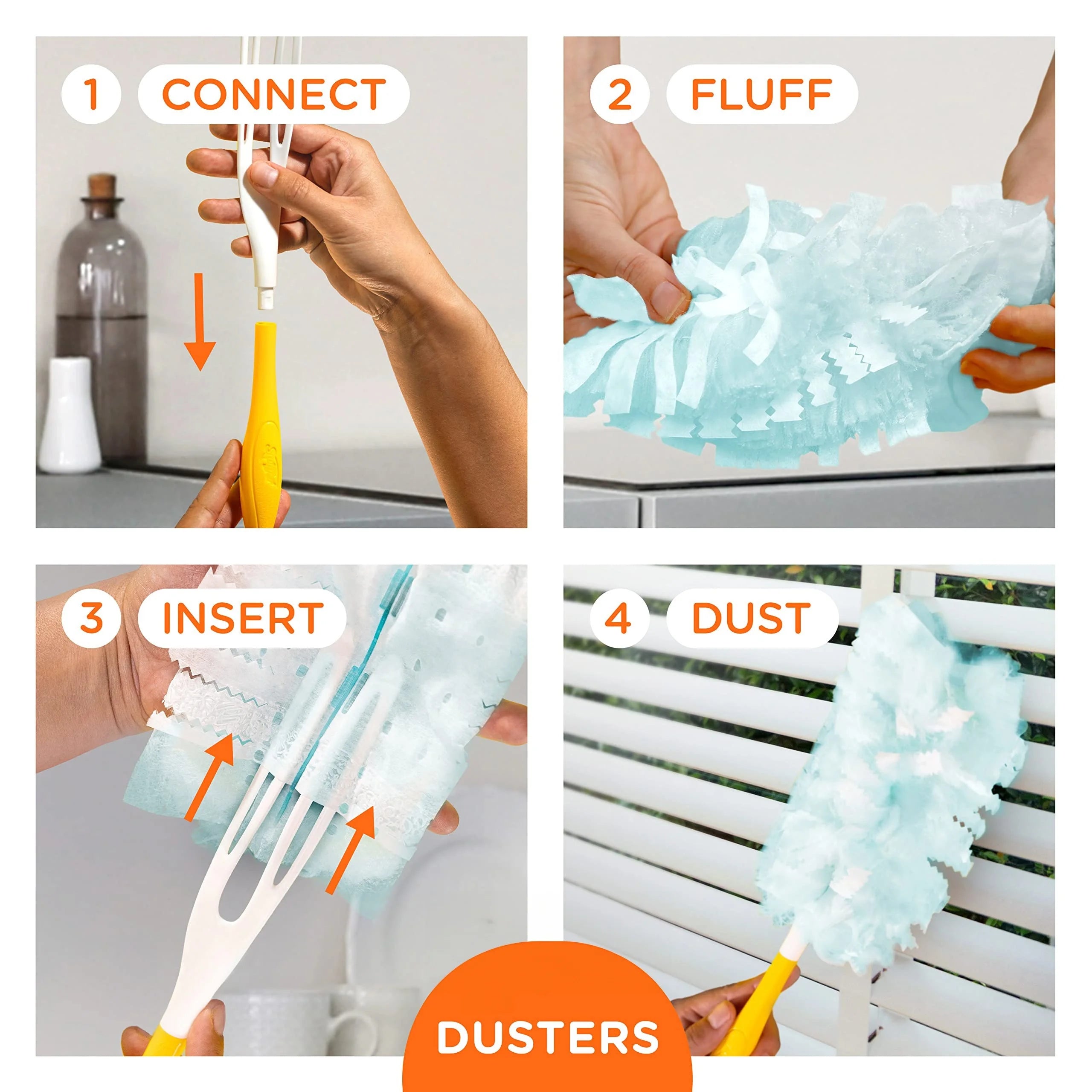 A Pack of 10 Disposable Dust Collector Accessories, Compatible with Swiffer. Oasis Select