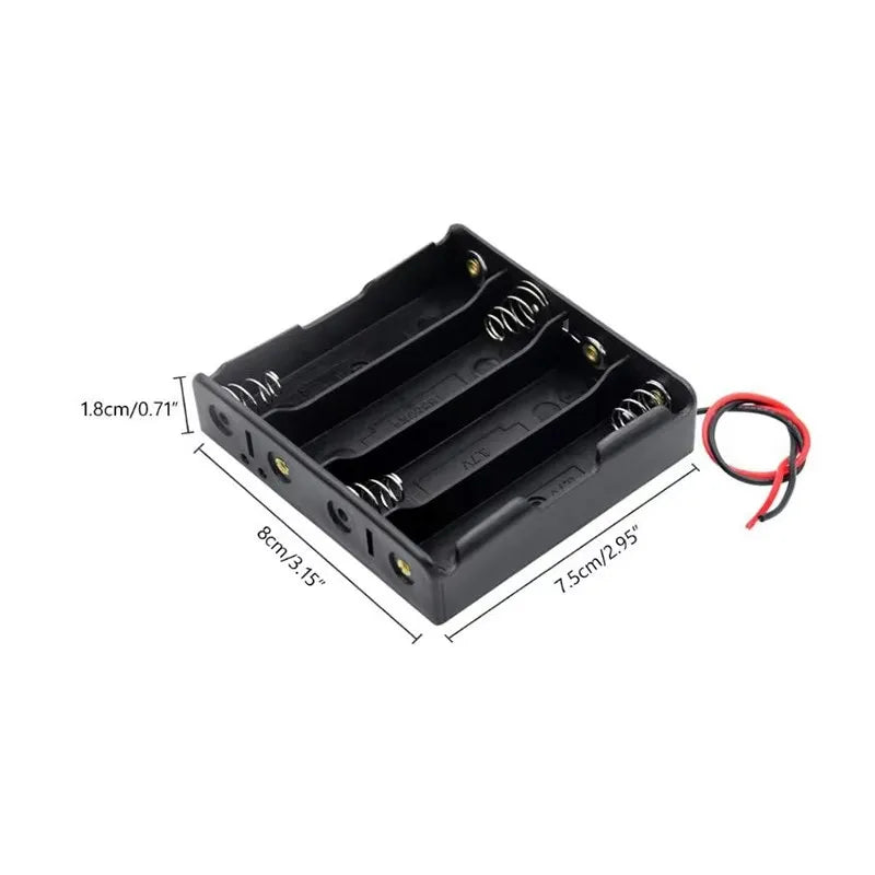 1/5pcs Black Plastic AA LR6 HR6 Battery Storage Case Clip Holder Container 1X 4X 18650 Battery Storage Box Case Wire Lead Pin Aa Oasis Select 4X