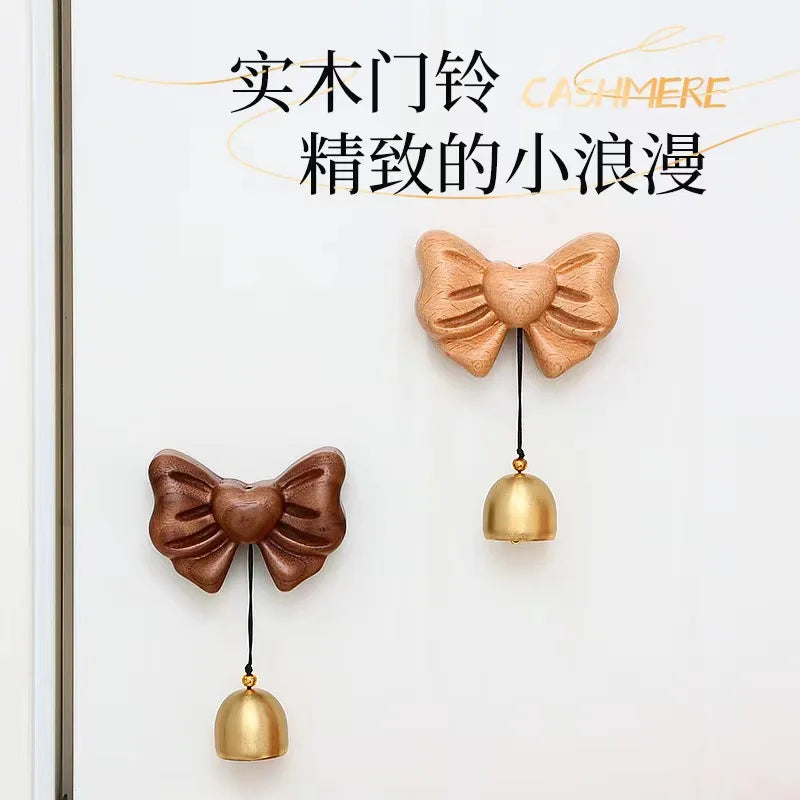 Simple Bow Door-style Wind Chime Copper Bell Reminder Bell Dopamine Doorbell Gift Hanging Oasis Select