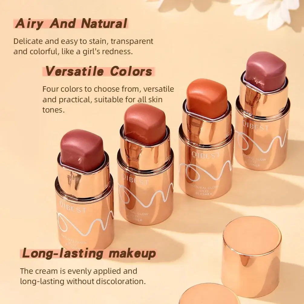 QiBest Cream Blush Stick – 6 Colors, Waterproof, 3-in-1
