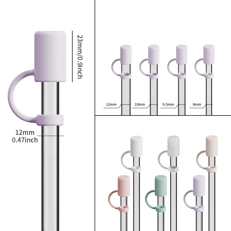 Silicone Straw Cover Cap Reusable Leak-Proof Straw Stopper For Stanley Cup 40oz/ 30oz Cups Straws Accessories 8-12 Mm Oasis Select