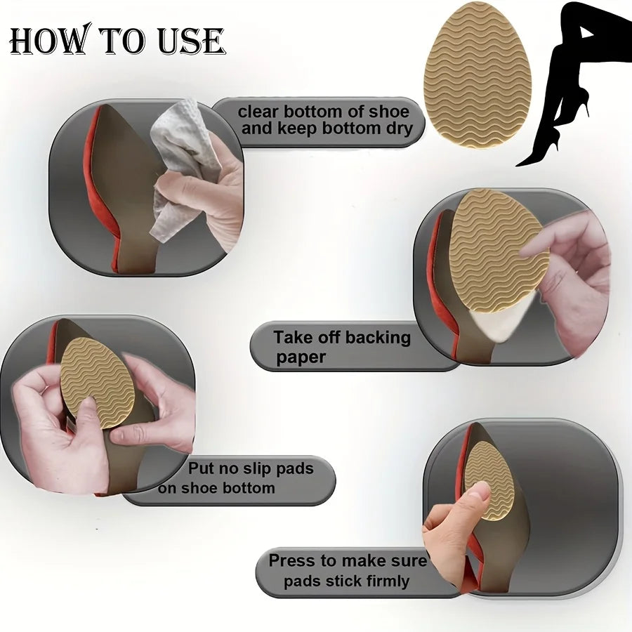 4 pieces of anti slip rubber shoe sole pads - can enhance stability, noise reduction, and protect shoe insoles Oasis Select