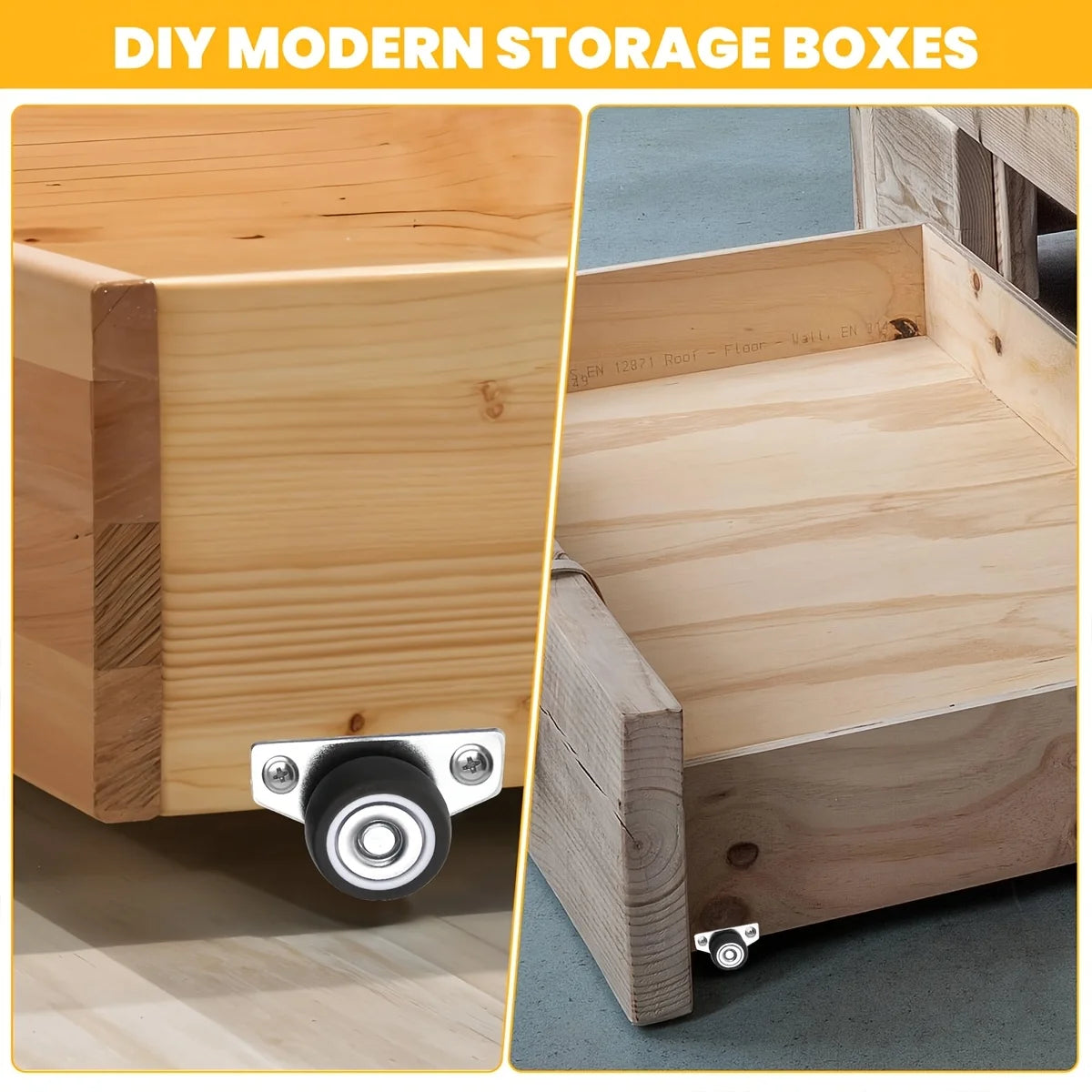 2/4pcs side mounted casters, 1.25 inch small wheels for furniture, drawers, trays, DIY projects, non-rotating, with two screws Oasis Select