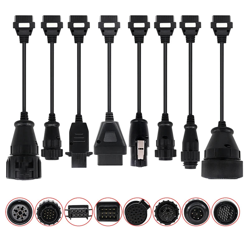 TCS PRO 8-Piece Car & Truck Diagnostic Connector Cable Set Diagnostic Cable Set Oasis Select Full Set Truck Cable