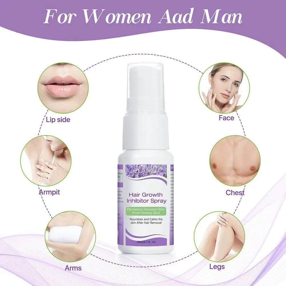 Permanant Hair Growth Removal Inhibitor Spray Beard Bikini Intimate Legs Body Armpit Painless Facial Stop Hair Depilatory Oasis Select