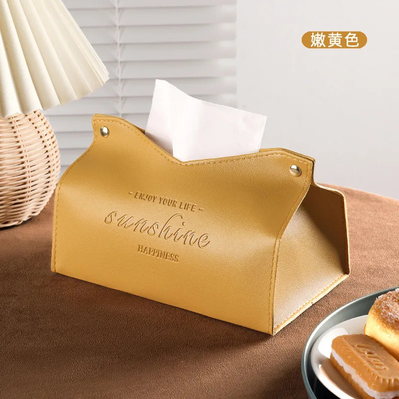 Nordic Light Luxury Tissue Box For Home Living Room, Internet Famous Car Drawer, Simple And High-end Creative Napkin Storage Box Oasis Select yellow
