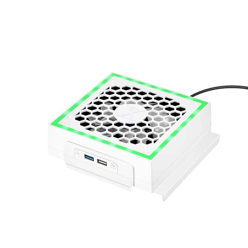 LED Cooling Fan Cooler 3 Gears Adjustable 5V 2.4A Light Strip 7 Lighting Modes Decoration Gaming Accessories for Xbox Series S Oasis Select
