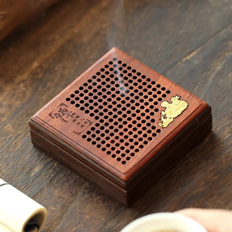 Rosewood Incense Burner Wooden Square Plate Home Indoor Aromatherapy Stove Creative Zen Incense Sink Sandalwood Burner Oasis Select