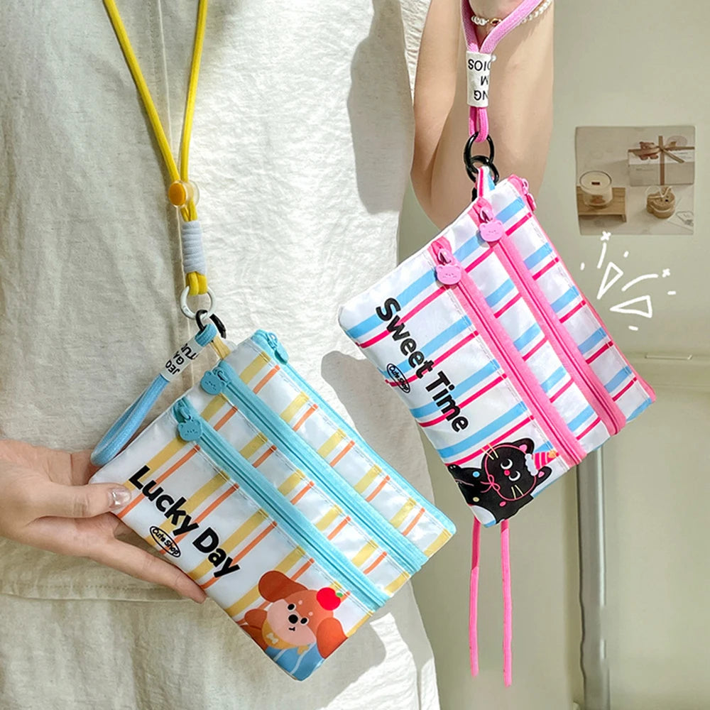 Cute Waterproof ID Card Storage Bag Multi-function Portable Plane Ticket Card Bag Cute Cartoon Passport Clip ID Card Storage Oasis Select