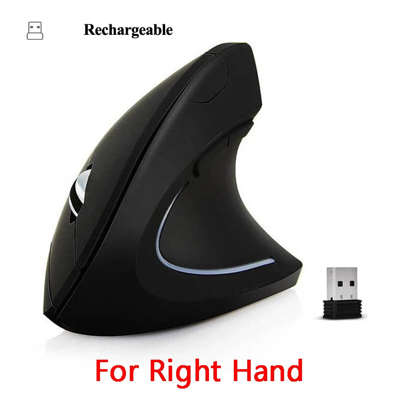 Vertical Ergonomic Wireless Mouse – 2.4GHz USB 1600 DPI 6 Button