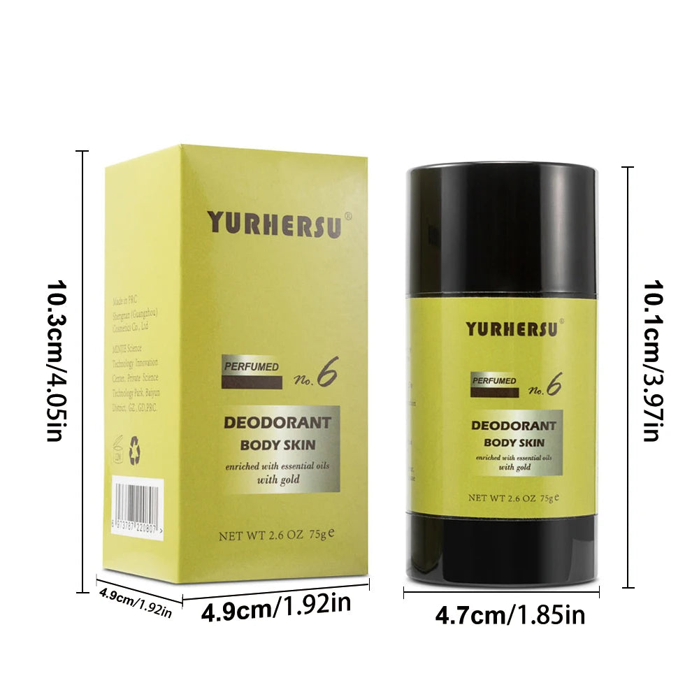 YURHERSU Natural Crystal Deodorant Stick – Aluminum-Free, 75g