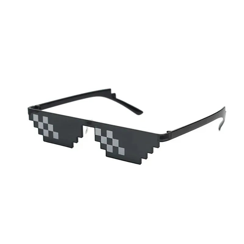 1/2/4/6pcs Design Funny Mosaic Sunglasses Sun Glasses Pixel Black Retro Gamer Robot Sunglasses Birthday Party Cosplay Favors Oasis Select