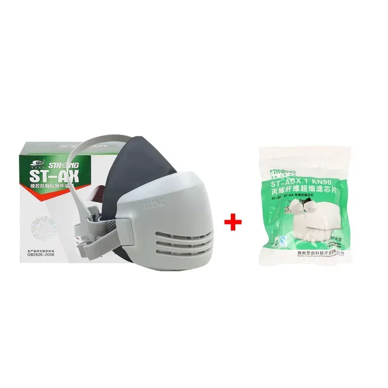 Industrial Dust Mask Reusable with Filter Cotton Dust Respirator Half-face Industrial Construction Anti-smog Safety Gas Mask Oasis Select 1 Mask 10 sponges