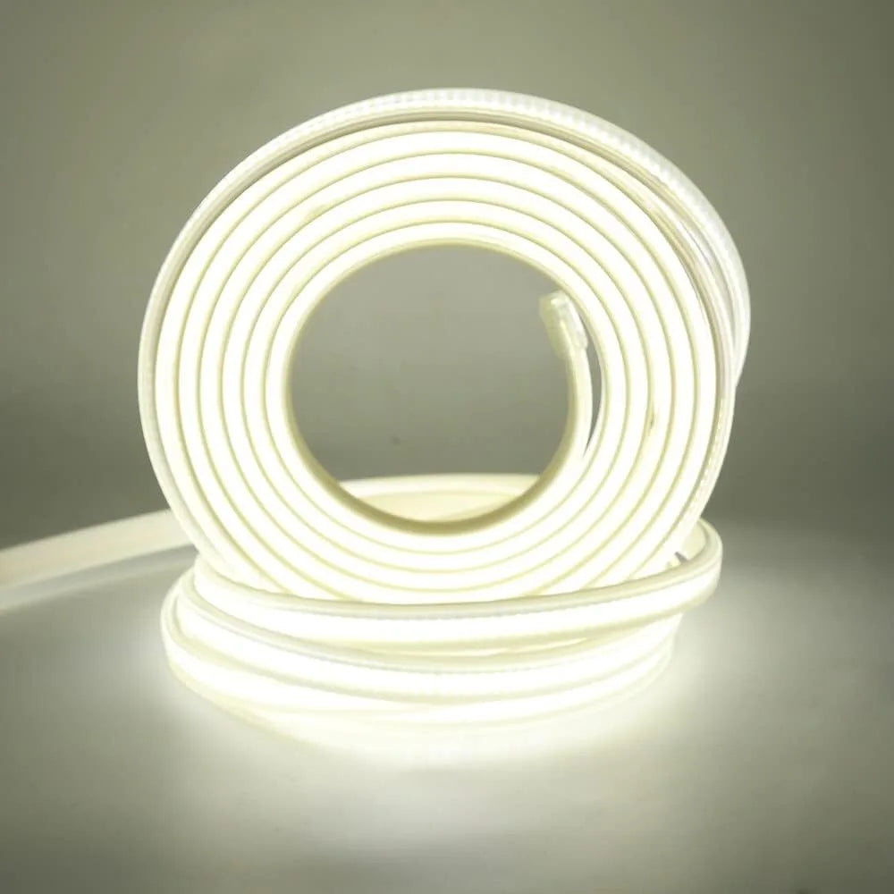 Waterproof COB LED Lights Strip 220V COB Light LED Room Decoration EU Plug 288 LEDS For Room Kitchen Outdoor Garden lighting LED Oasis Select White With ON-OFF Switch 10m