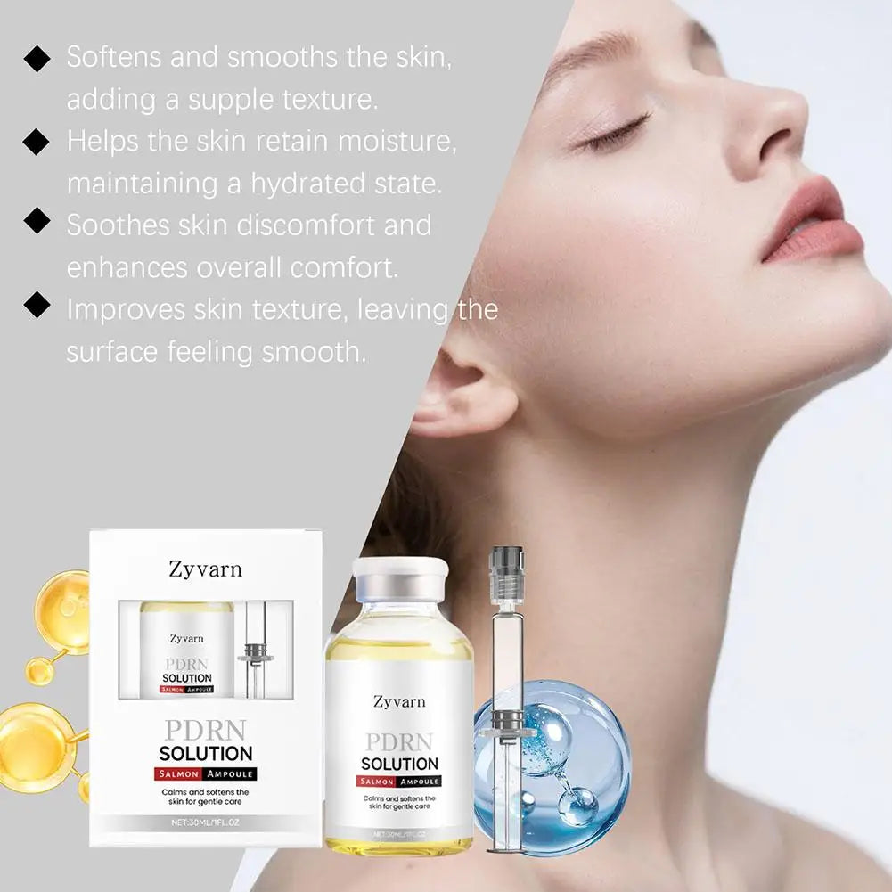 PDRN Salmon DNA Serum Ampoule Collagen Deep Hydrating Moisturizing Facial Essence Gentle Skin Care Treatment Oasis Select