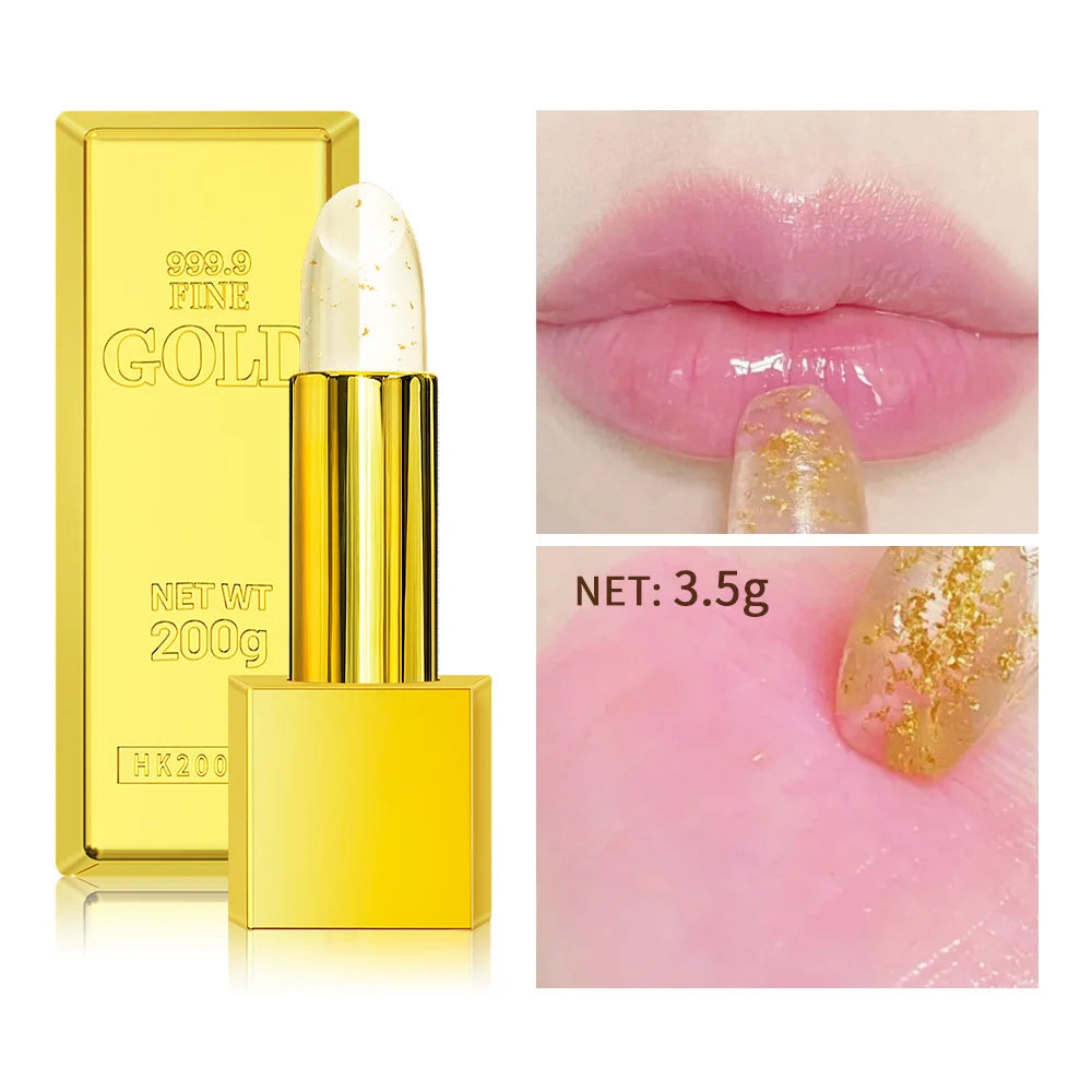 24K Gold Color Changing Lip Balm & Lipstick 2-in-1 Balm Color Changing Lip Balm Oasis Select