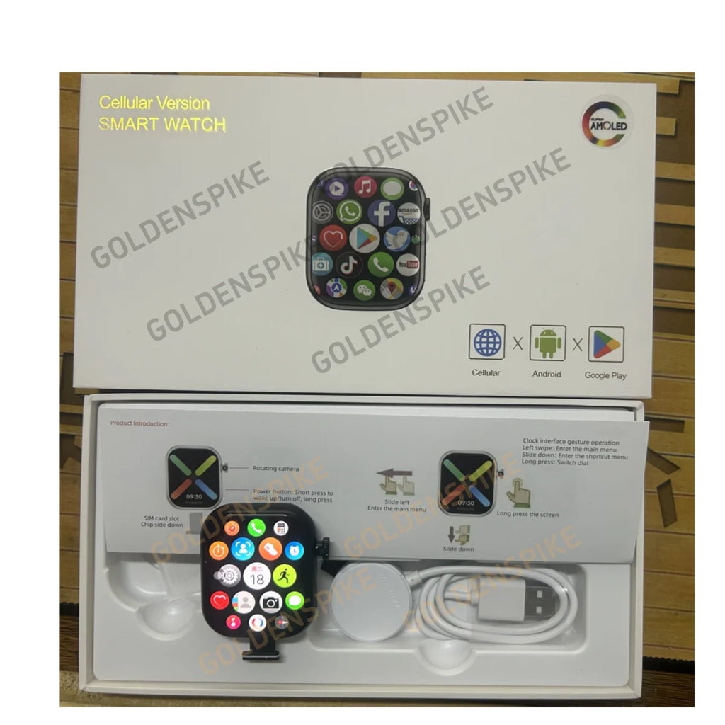 GOLDENSPIKE VP29 4G Smart Watch | GPS, NFC, 180° Camera, SIM