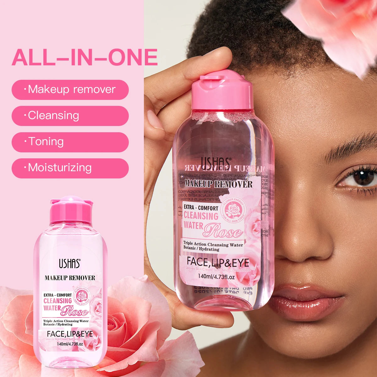 USHAS Micellar Cleansing Water – Gentle Makeup Remover