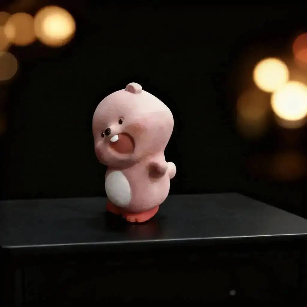 Yixing Zisha Sculpture Tea Pet Ornament Scolding Beaver Tilted Head Ruby Full of Spirit Little Beaver Desktop Ornament Oasis Select