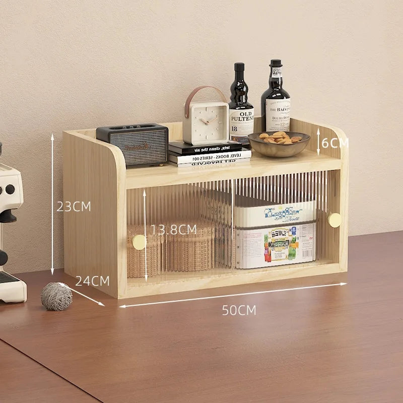 Multi-functional Cup holder storage Shelf dust-proof water cup tea cup coffee cup side cabinet storage Oasis Select Log color 2B