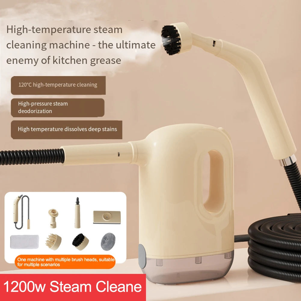 1200W Portable Steam Cleaner with 8 Attachments for Effective Cleaning of Kitchen Appliances Bathrooms and Fabric Surfaces Oasis Select